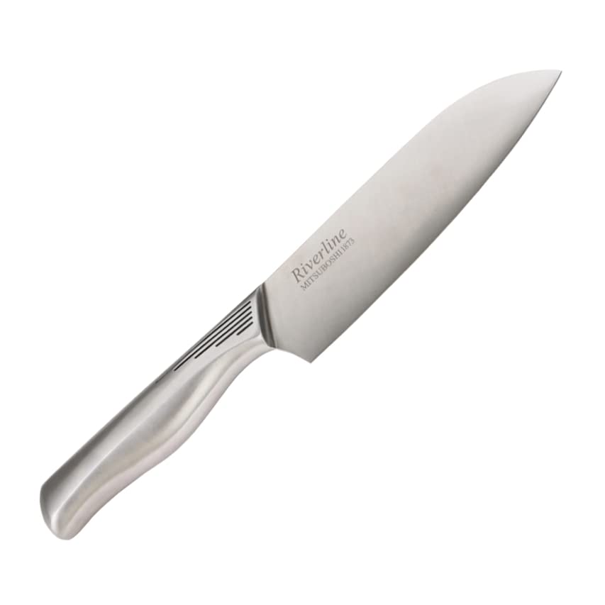 三徳包丁 刃渡り165mm 【Riverline 明治6年創業 老舗刃物メーカー】『オールステンレス 流線形ハンドル 食洗器対応』 肉 魚 野菜 日本製 万能包丁 家庭用 料理 包丁